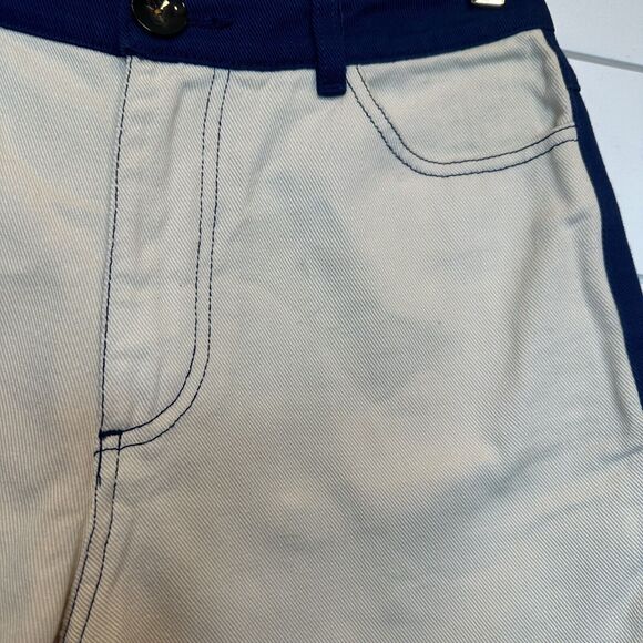 Paloma Wool Dax Pant Size 6 EU38 Cream Blue Straight High Waist 100% Cotton 27"L - Picture 13 of 16